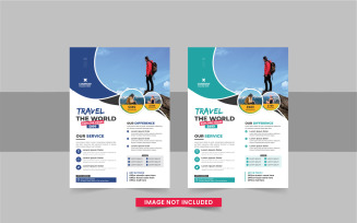 Modern travel flyer or travel agency poster design layout