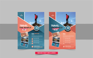 Modern travel flyer or travel agency poster design template layout
