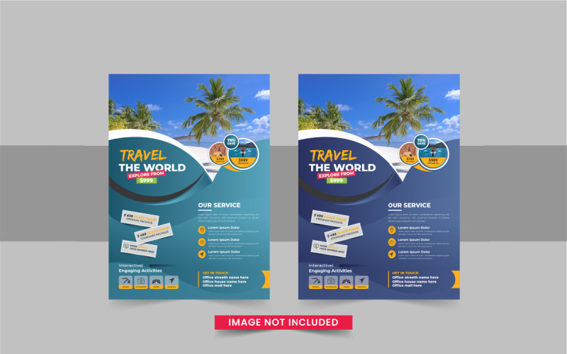 Modern travel flyer or travel agency poster layout Corporate Identity