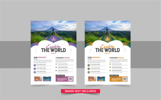 Modern travel flyer or travel agency poster template design layout