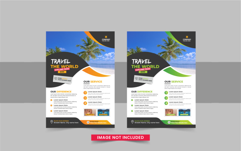 Modern travel flyer or travel agency poster template design Corporate Identity