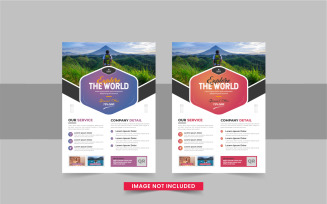 Modern travel flyer or travel agency poster template layout