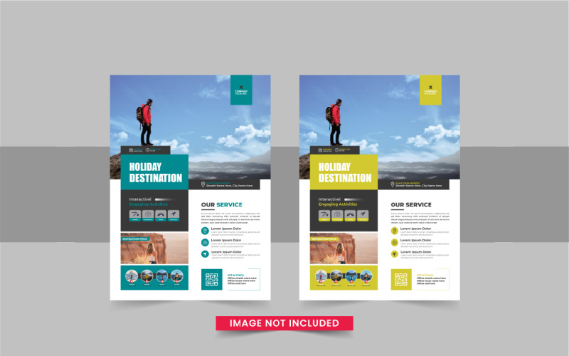 Modern travel flyer or travel agency poster template Corporate Identity