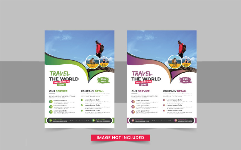Modern travel flyer or travel agency poster Corporate Identity