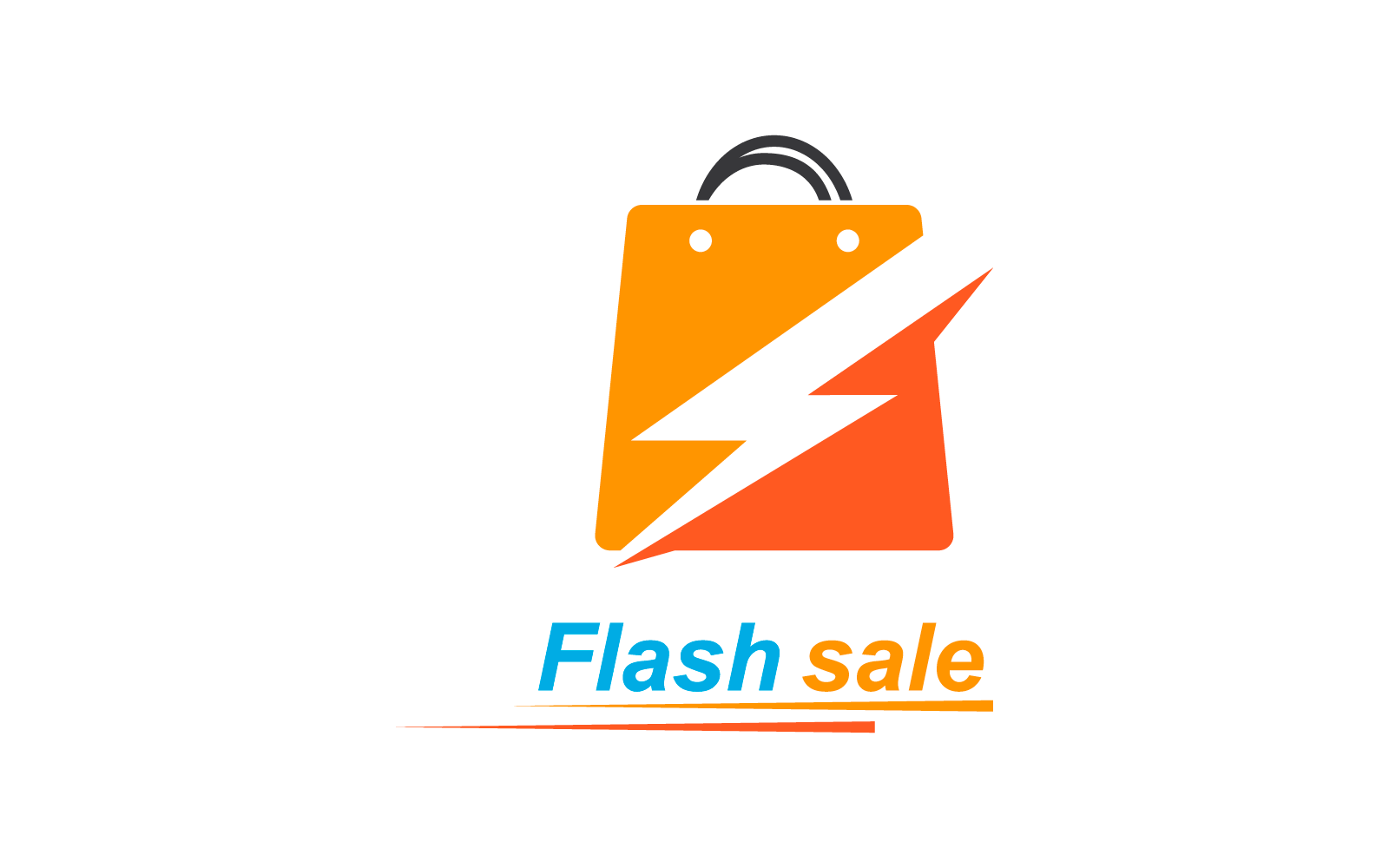 Boodschappentas logo platte ontwerpsjabloon
