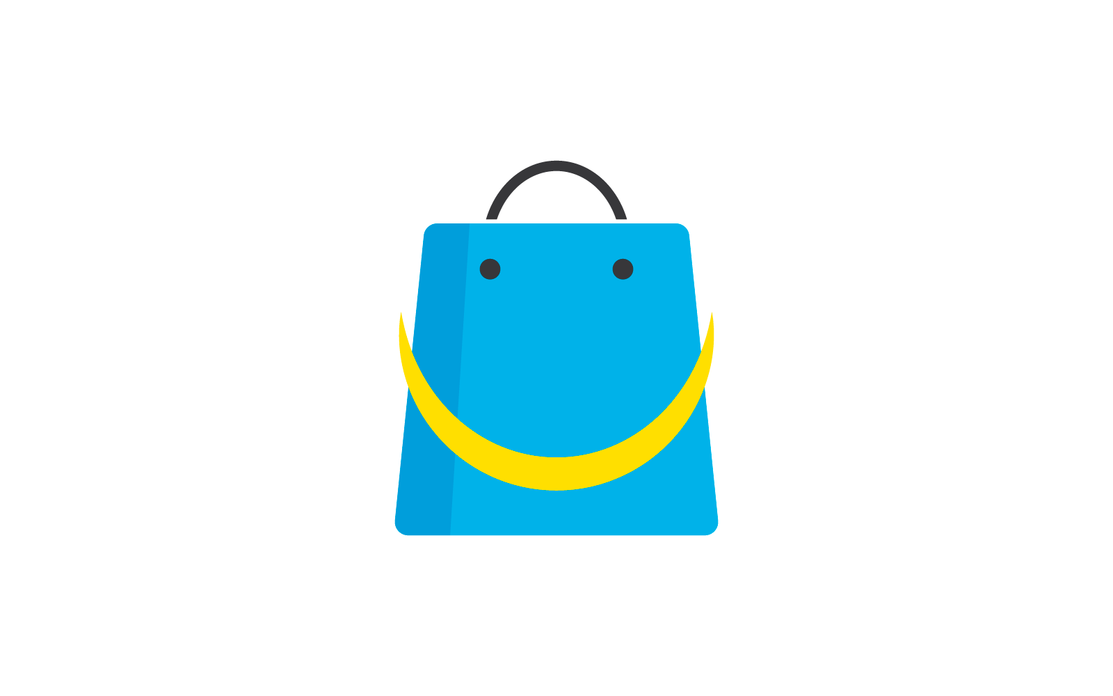 Einkaufstasche, Logo, Vektor, flaches Design, Vorlage