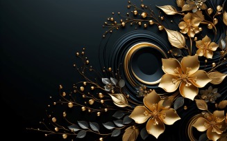 Golden Swirls Ornaments Background 1