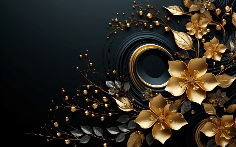 Golden Swirls Ornaments Background 1 Illustration
