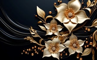 Golden Swirls Ornaments Background 2