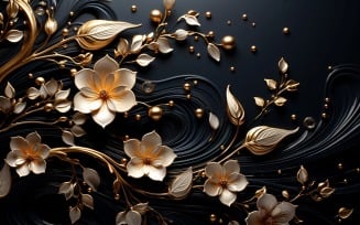 Golden Swirls Ornaments Background 33