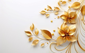 Golden Swirls Ornaments Background 34