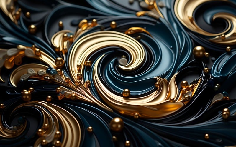 Golden Swirls, Particle Texture, Illustrations Background 25