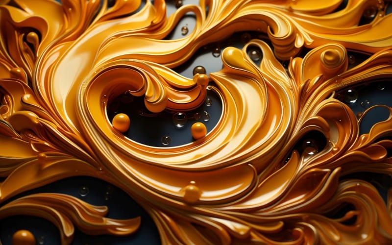 Golden Swirls, Particle Texture, Illustrations Background 26