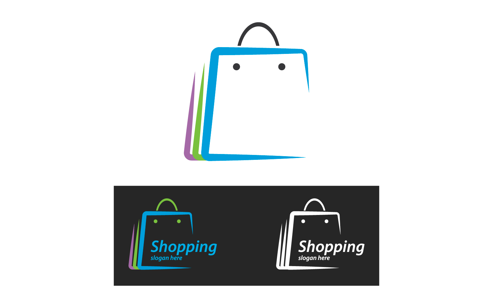 Modèle de conception vectorielle d&amp;#39;icône de logo de sac à provisions