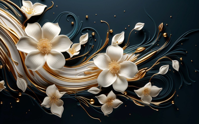 Ornament Swirls Leaves, Floral Background 14 Illustration