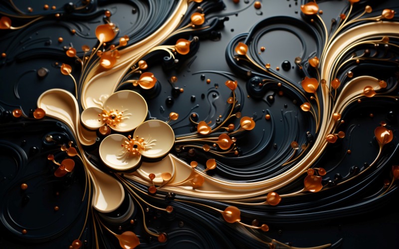 Ornament Swirls Leaves, Floral Background 8 Illustration