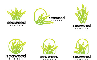 Seaweed Logo Underwater Plant Vector V4
