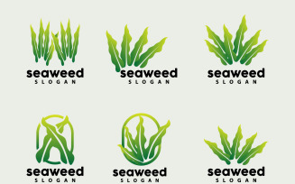 Seaweed Logo Underwater Plant Vector V5