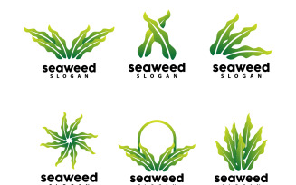 Seaweed Logo Underwater Plant Vector V6