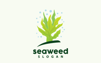 Seaweed Logo Underwater Plant Vector V8