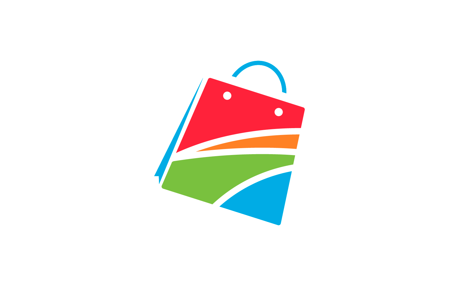 Shopping bag illustration vector flat design template Logo Template