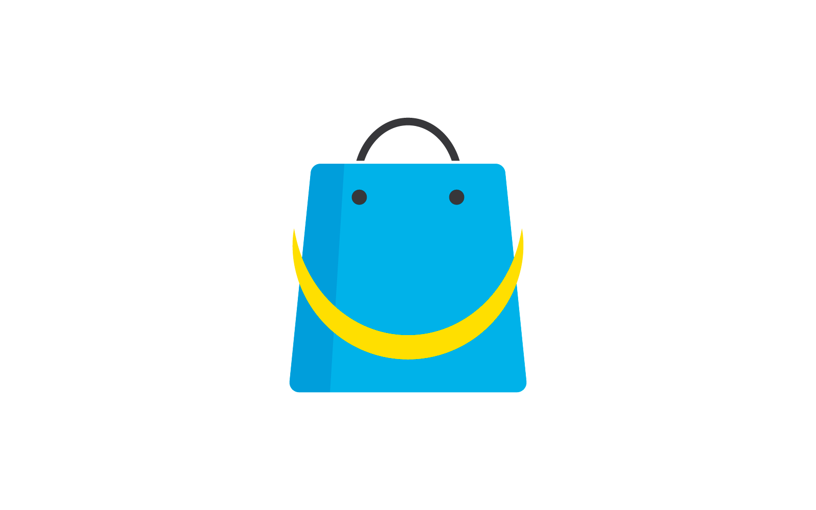 Shopping bag logo vector flat design template