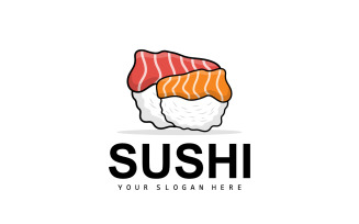 Sushi Logo Japanese Seafood Vector V10