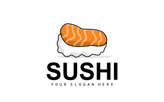 Sushi Logo Japanese Seafood Vector V1
