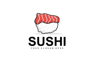 Sushi Logo Japanese Seafood Vector V4