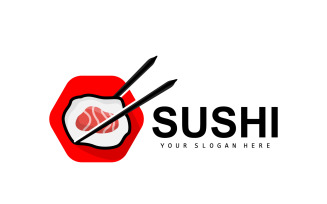 Sushi Logo Japanese Seafood Vector V5