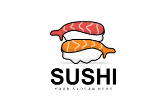 Sushi Logo Japanese Seafood Vector V7