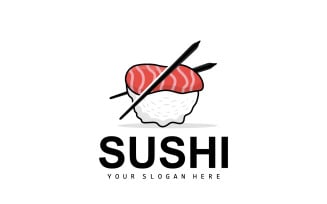Sushi Logo Japanese Seafood Vector V9