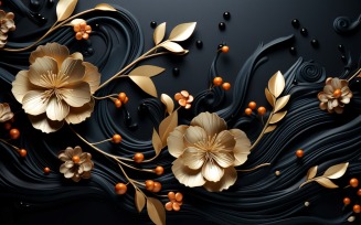 Swirls Ornaments Background Created From Pouring Gold 41