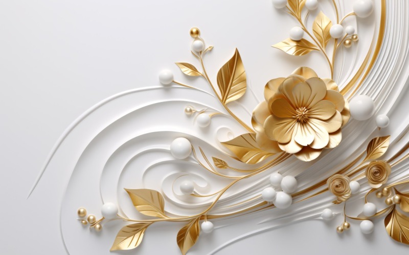 Golden Swirls Ornaments Background 86 Illustration