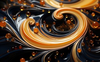 Swirls Ornaments Background Created From Pouring Gold 61