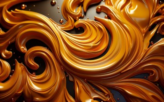 Swirls Ornaments Background Created From Pouring Gold 64