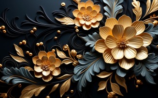 Swirls Ornaments Background Created From Pouring Gold 80