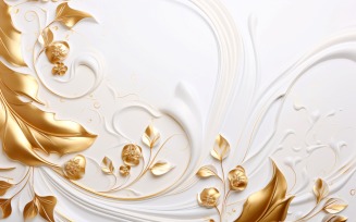 Swirls Ornaments Background Created From Pouring Gold 82
