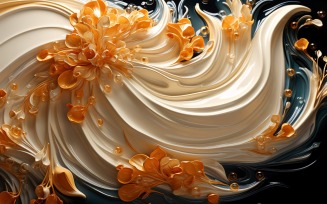 Swirls Ornaments Background Created From Pouring Gold 83