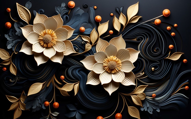 Swirls Ornaments Background Created From Pouring Gold 85 Illustration