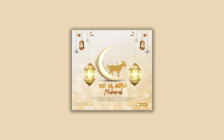 Eid al adha islamic festival social media post and banner template