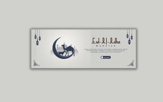 Eid al adha mubarak islamic festival social media cover template