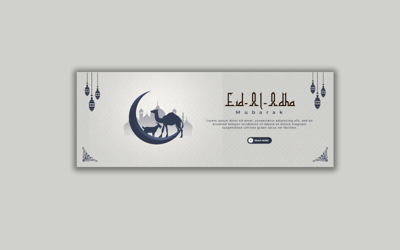 Eid al adha mubarak islamic festival social media cover template Social Media