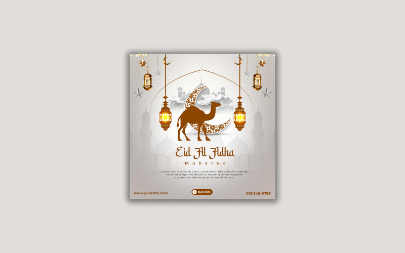 Eid al adha mubarak islamic social media post and banner template Social Media