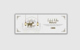 Eid al adha mubarak social media and facebook cover template