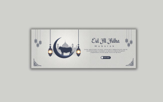 Eid al adha mubarak social media cover and banner template