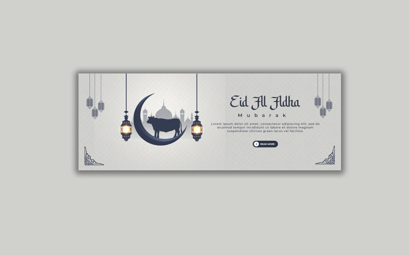 Eid al adha mubarak social media cover and banner template Social Media