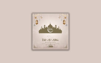 Eid al adha mubarak social media post and instagram banner template