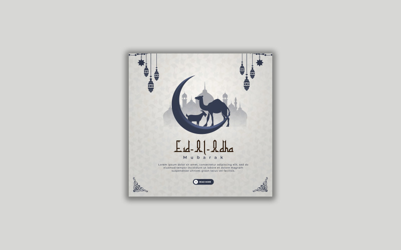 Eid ul adha mubarak islamic festival social media post template Social Media