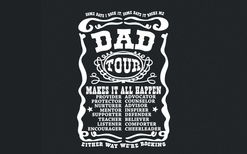 Fatherhood Tour PNG, Whiskey Dad Shirt Design, Happy Fathers Day, Vintage Label, Dad Quotes Illustration